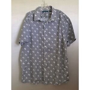 Perry Ellis Men's 2X Short Sleeve Button-Down Shirt‎ Multicolor Graphic Print